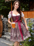 3-teiliges Dirndl für Damen – Midi-Traditionskleid mit Dirndl-Kleid, Schürze und Bluse für das Oktoberfest